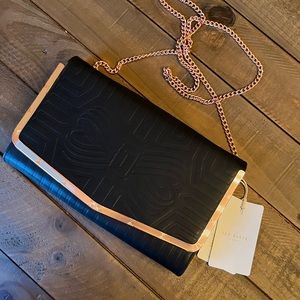 Ted Baker Cross Body Bag: Black with Rose Gold